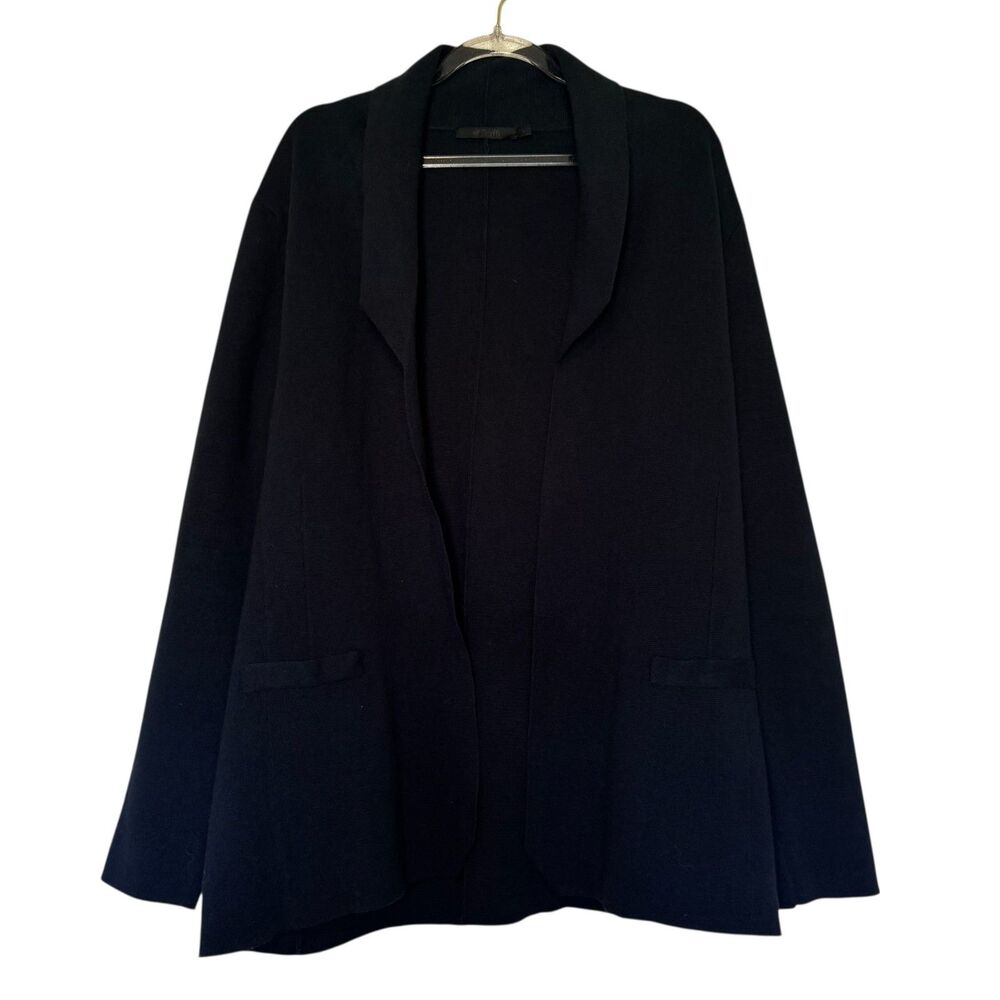 RAFFI women's size large L cashmere blend blue casual open cardigan sweater